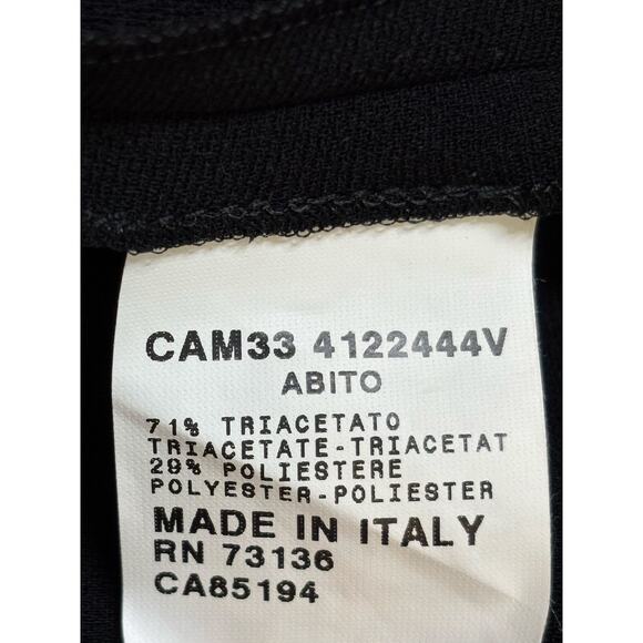 Max Mara Pianoforte Vintage 90s Black Cheongsam Sheath Dress 40 IT 6 US - Picture 6 of 12